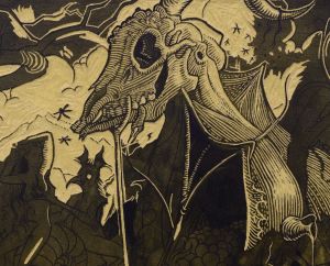 woodcut detail