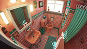 Voxel Art Pink Bathroom